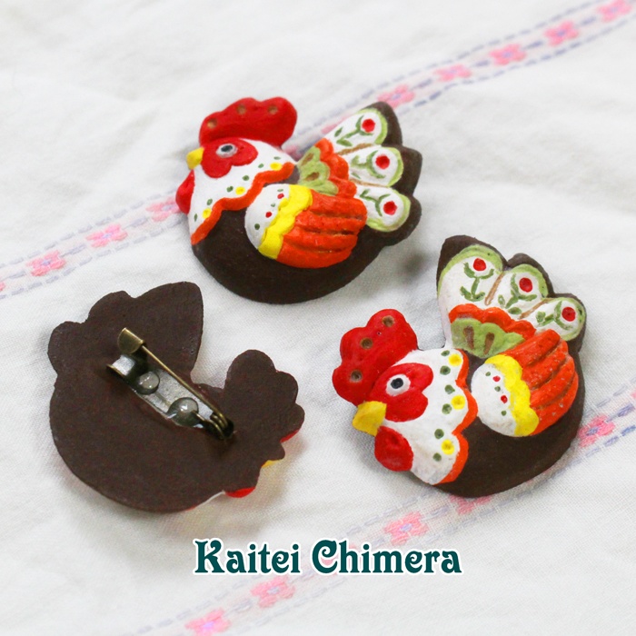 にわとりブローチ