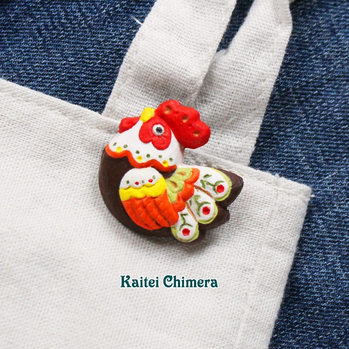 にわとりブローチ