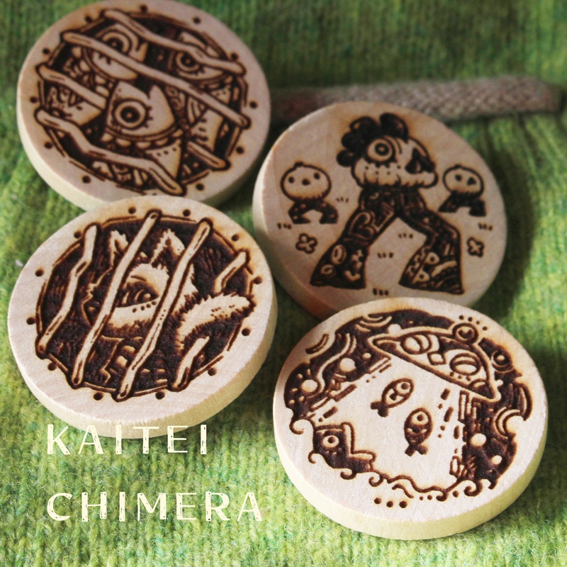 【ブローチ】ウッドバーニングブローチ