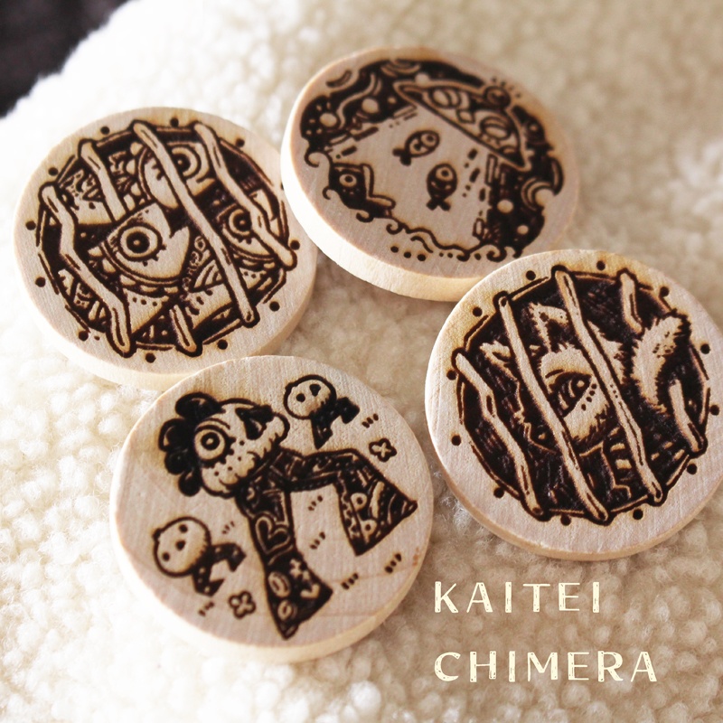 【ブローチ】ウッドバーニングブローチ