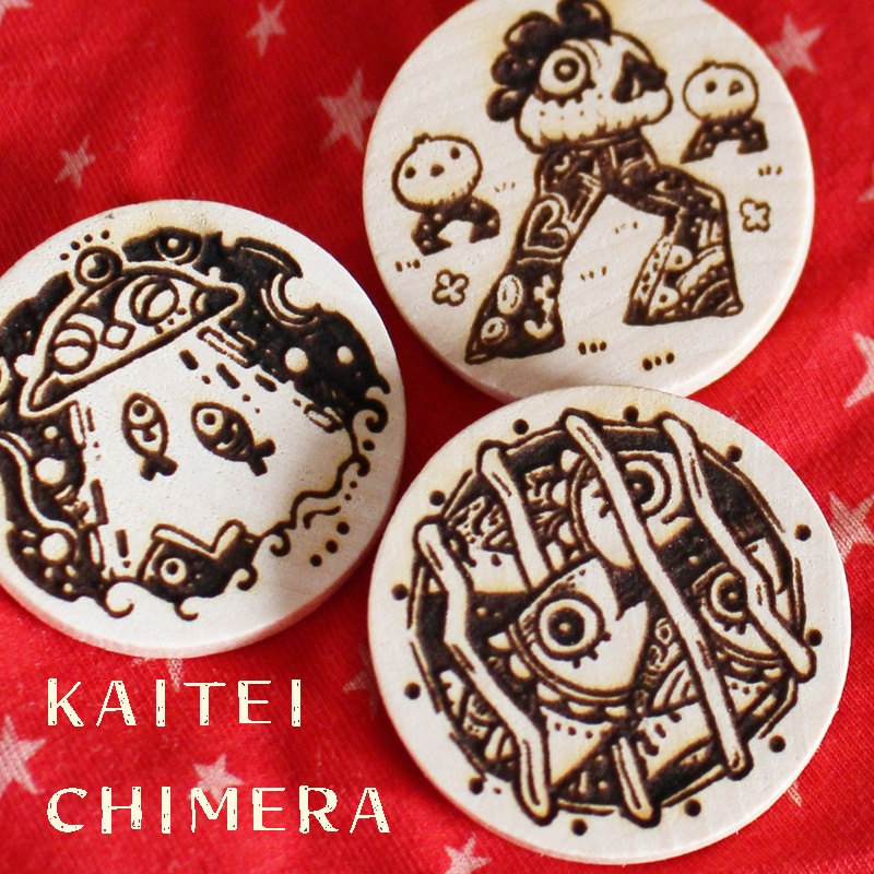 【ブローチ】ウッドバーニングブローチ