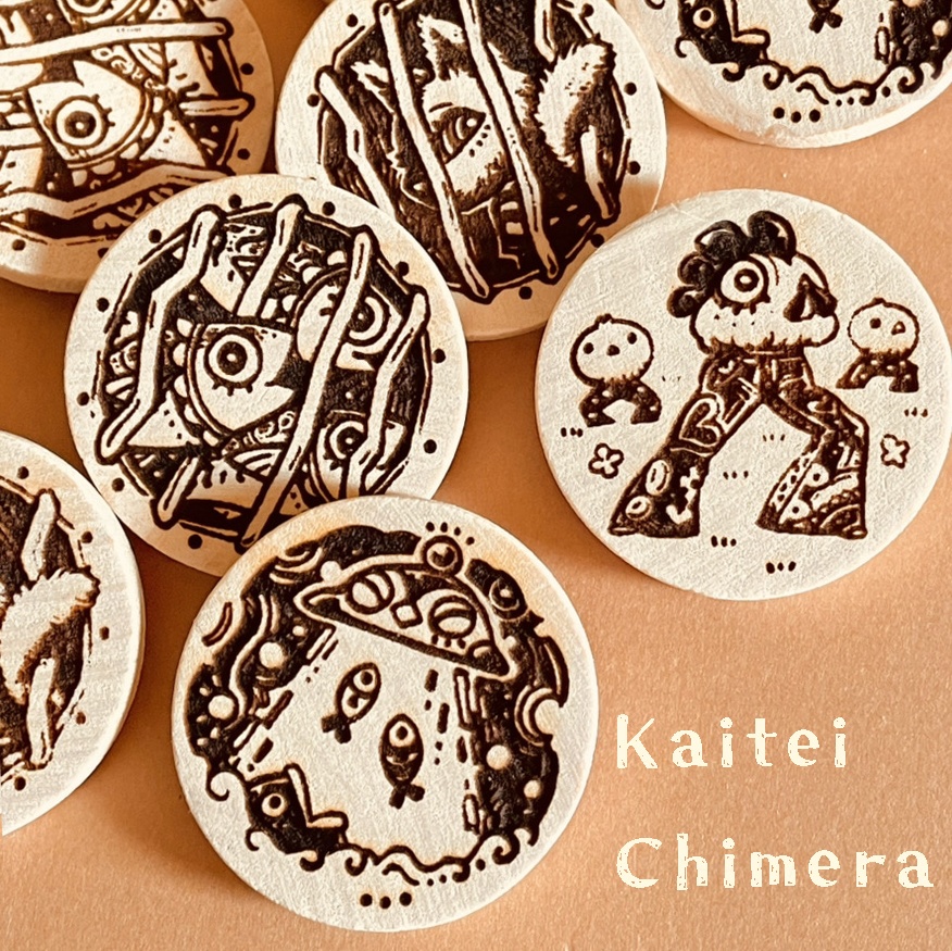 【ブローチ】ウッドバーニングブローチ