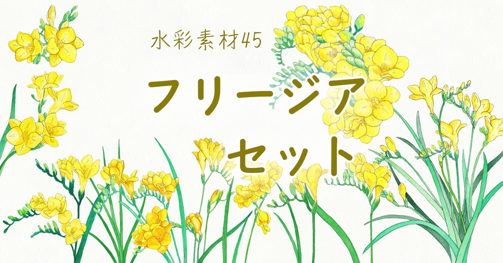 水彩素材45 フリージアセット