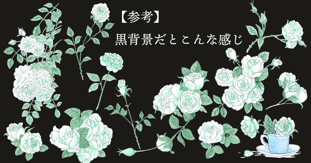 水彩素材51 白薔薇セット