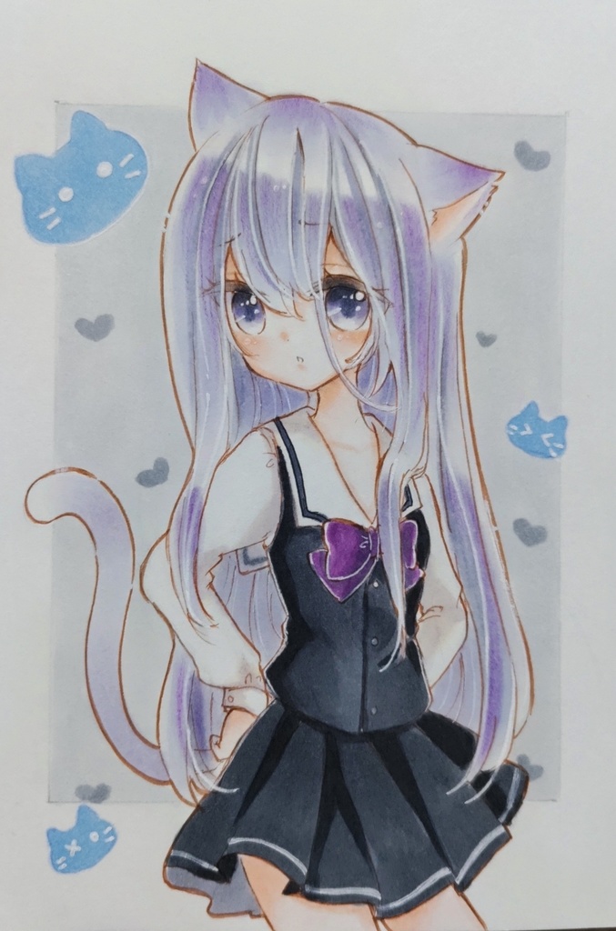 ツンデレねこちゃん　手描きイラスト