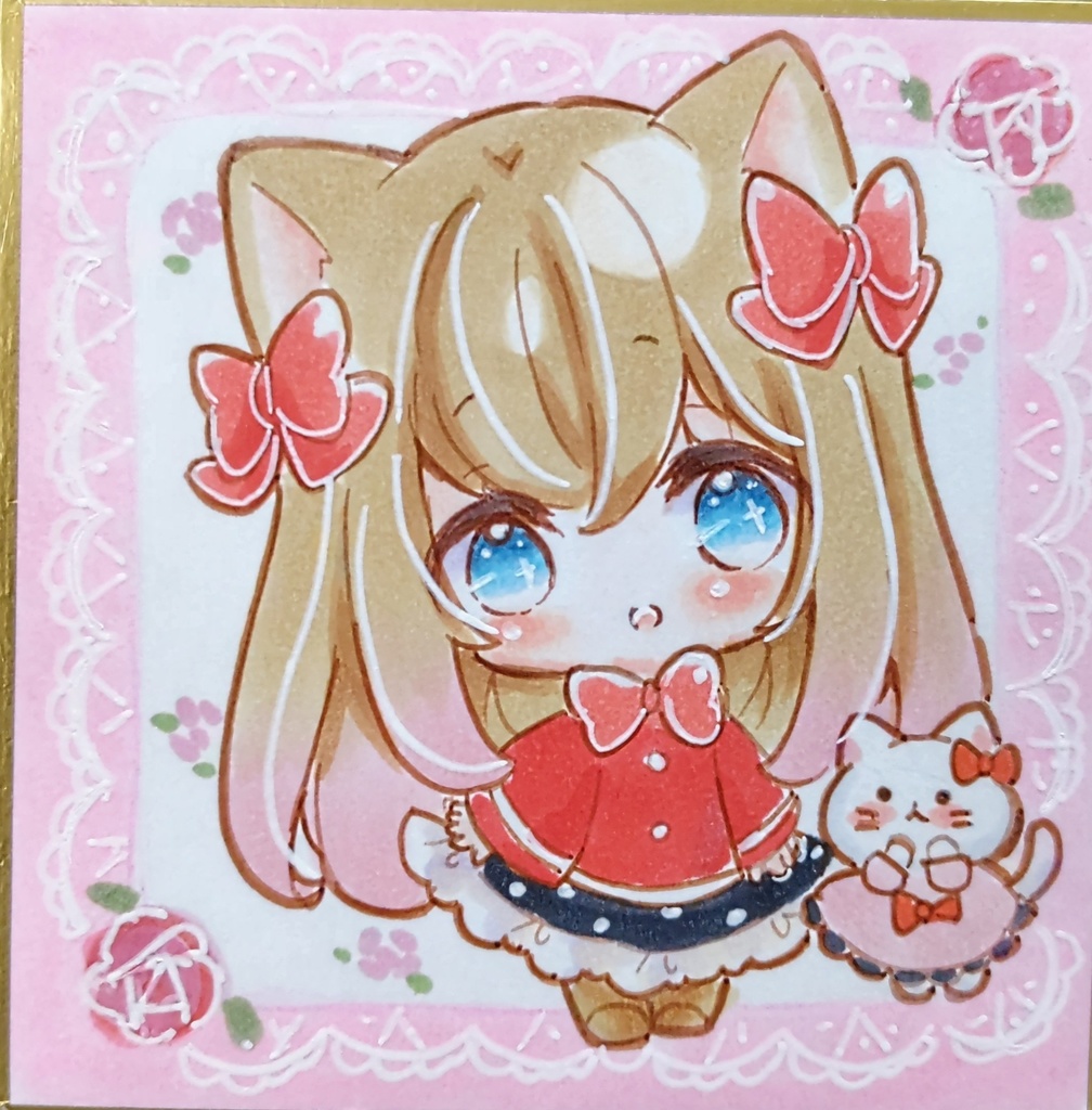 キャットガール　手描きイラスト