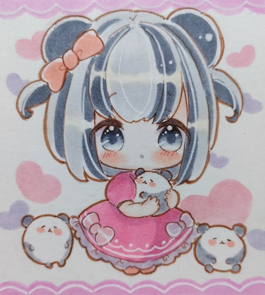 パンダちゃん　手描きイラスト