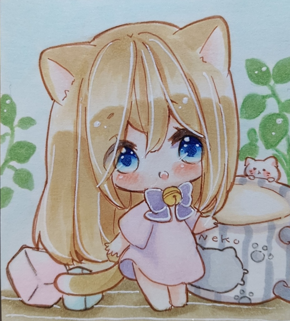 メア　パンダ耳　女の子　手描きイラスト　オリジナル メア様専用 パンダ耳 女の子 手描きイラスト オリジナル