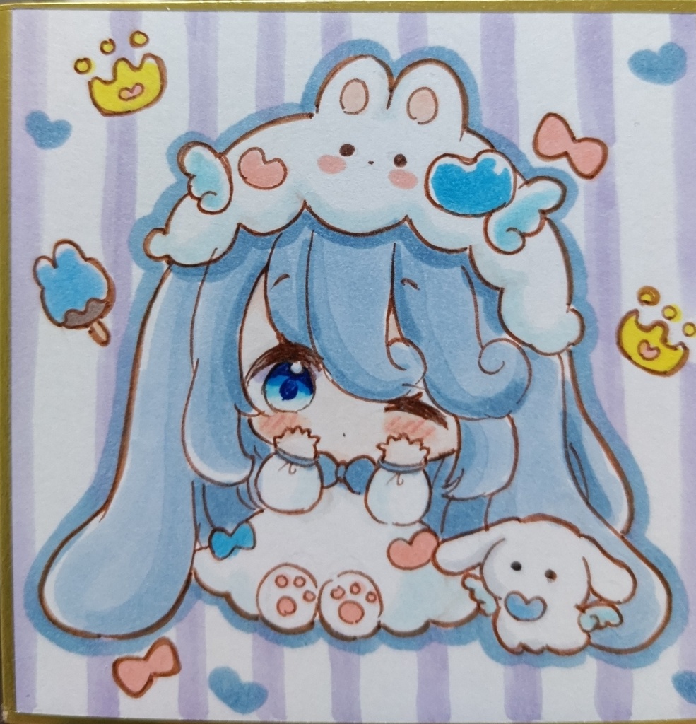 まめうさちゃん　手描きイラスト