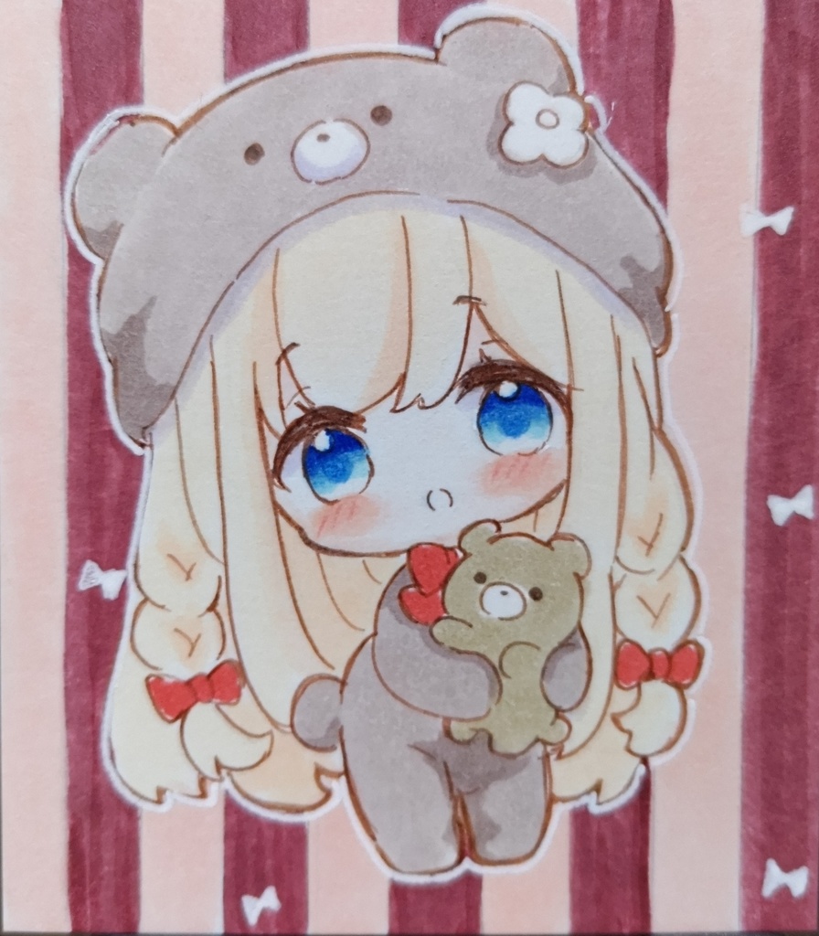 着ぐるみクマちゃん　手描きイラスト
