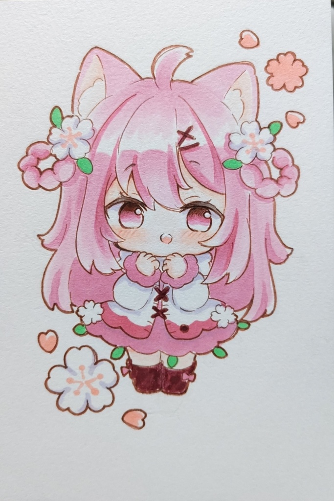 桜おちびちゃん　手描きイラスト