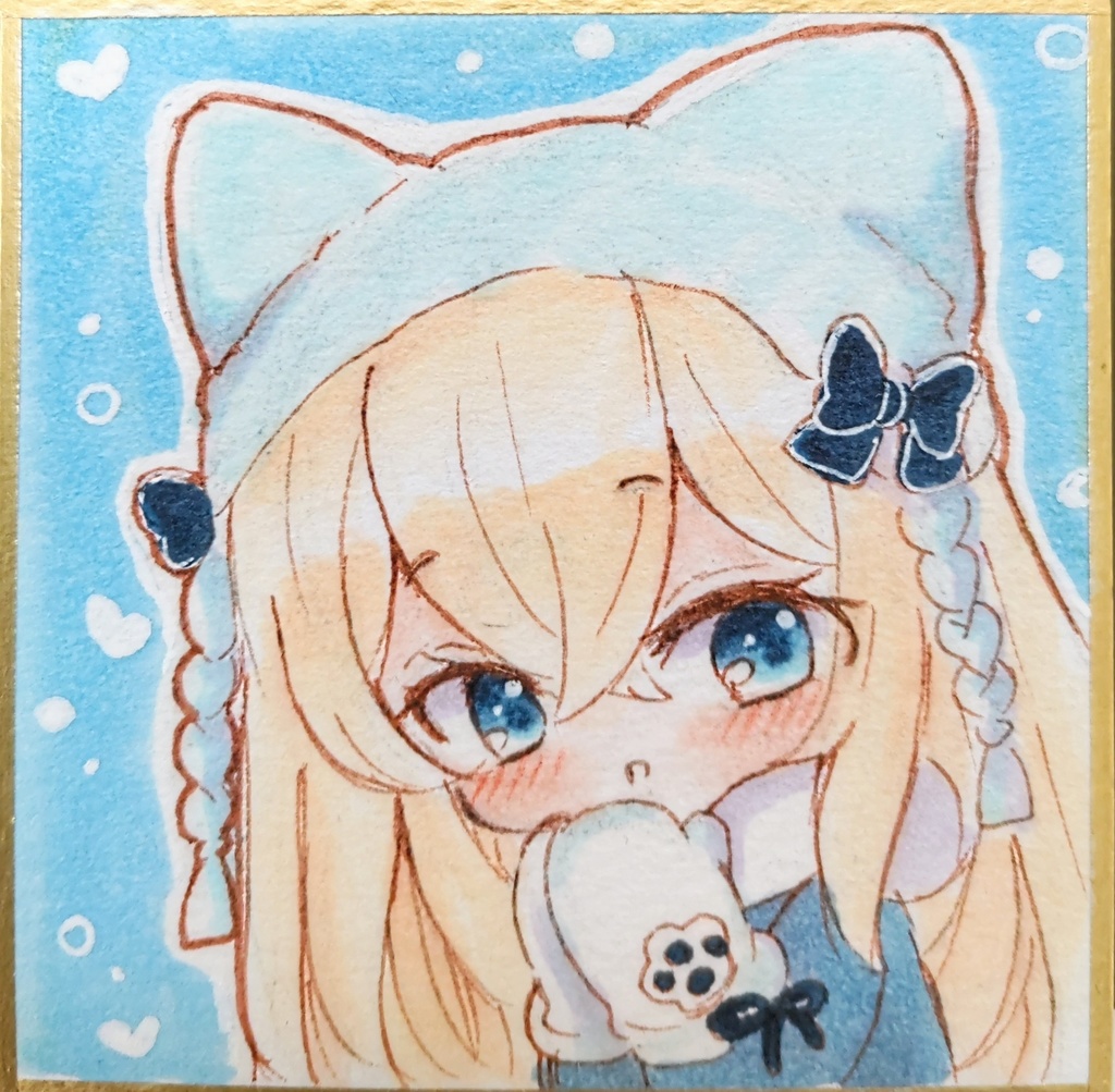 ネコ耳ちゃん冬　手描きイラスト