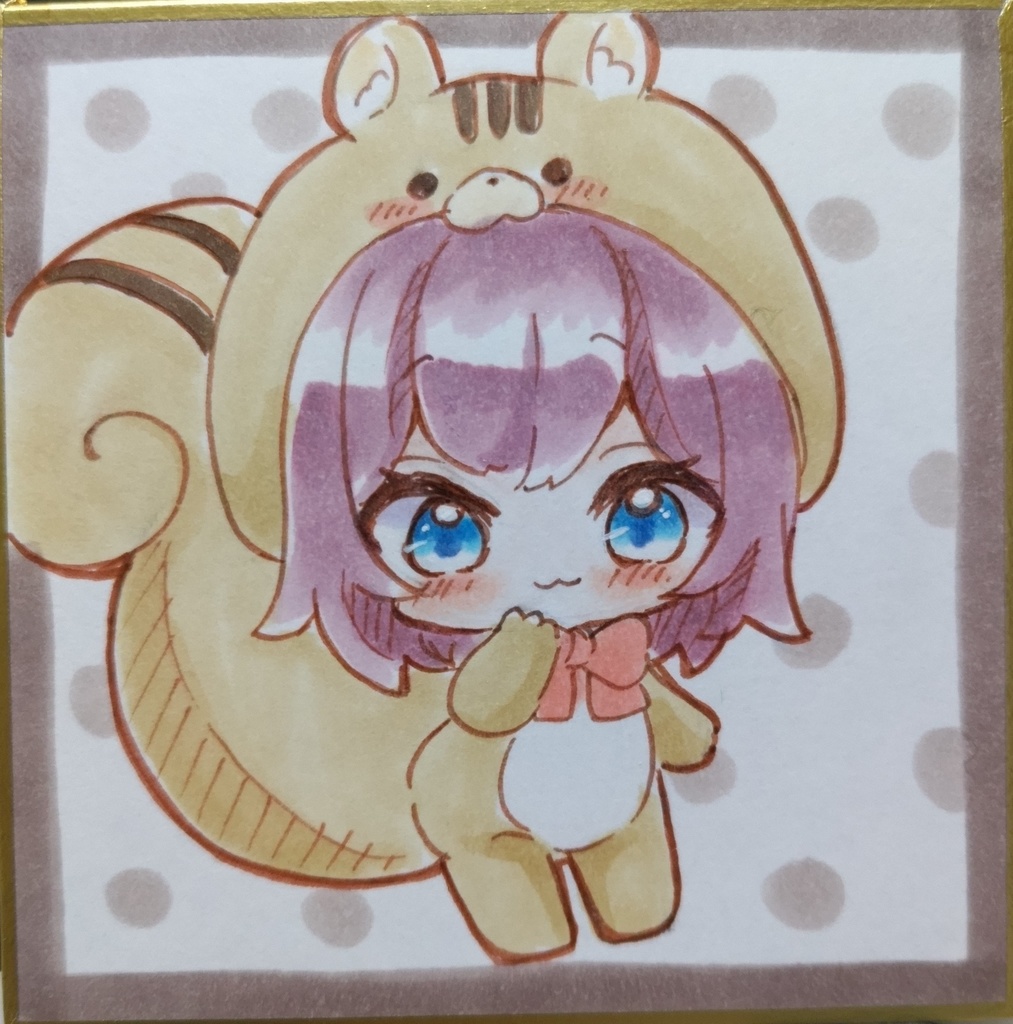 オリジナル手描きイラスト　豆色紙