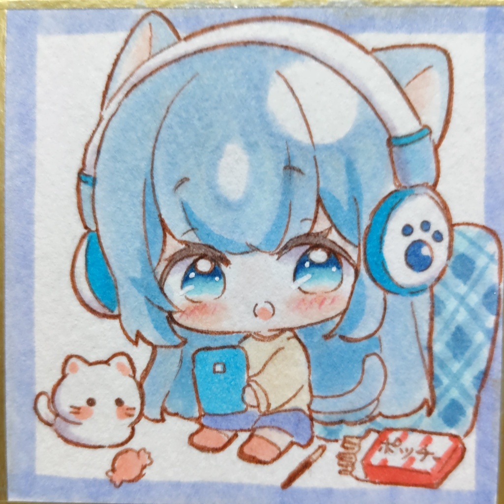 くつろぎネコちゃん　手描きイラスト