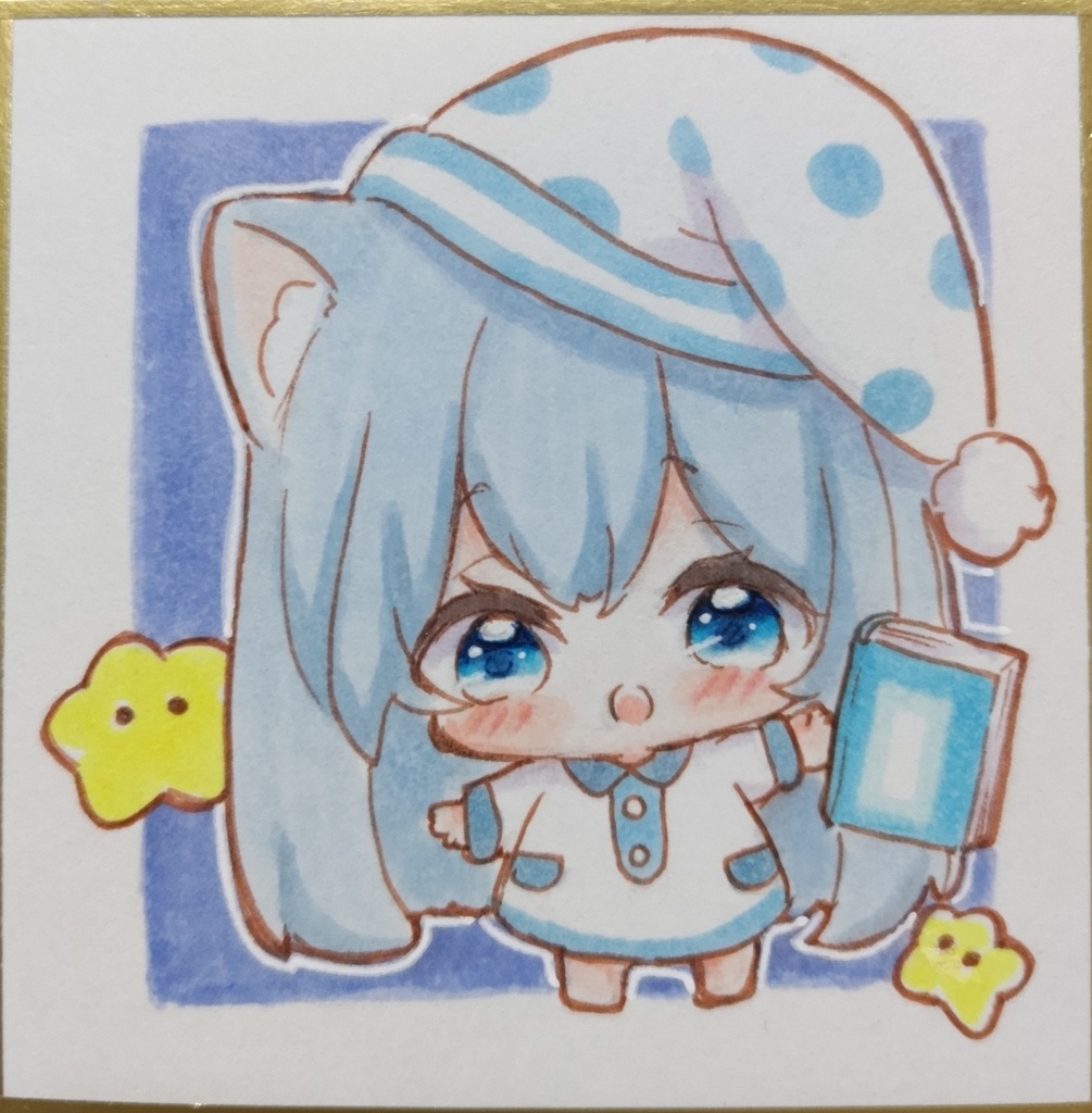 おやすみねこたん　手描きイラスト