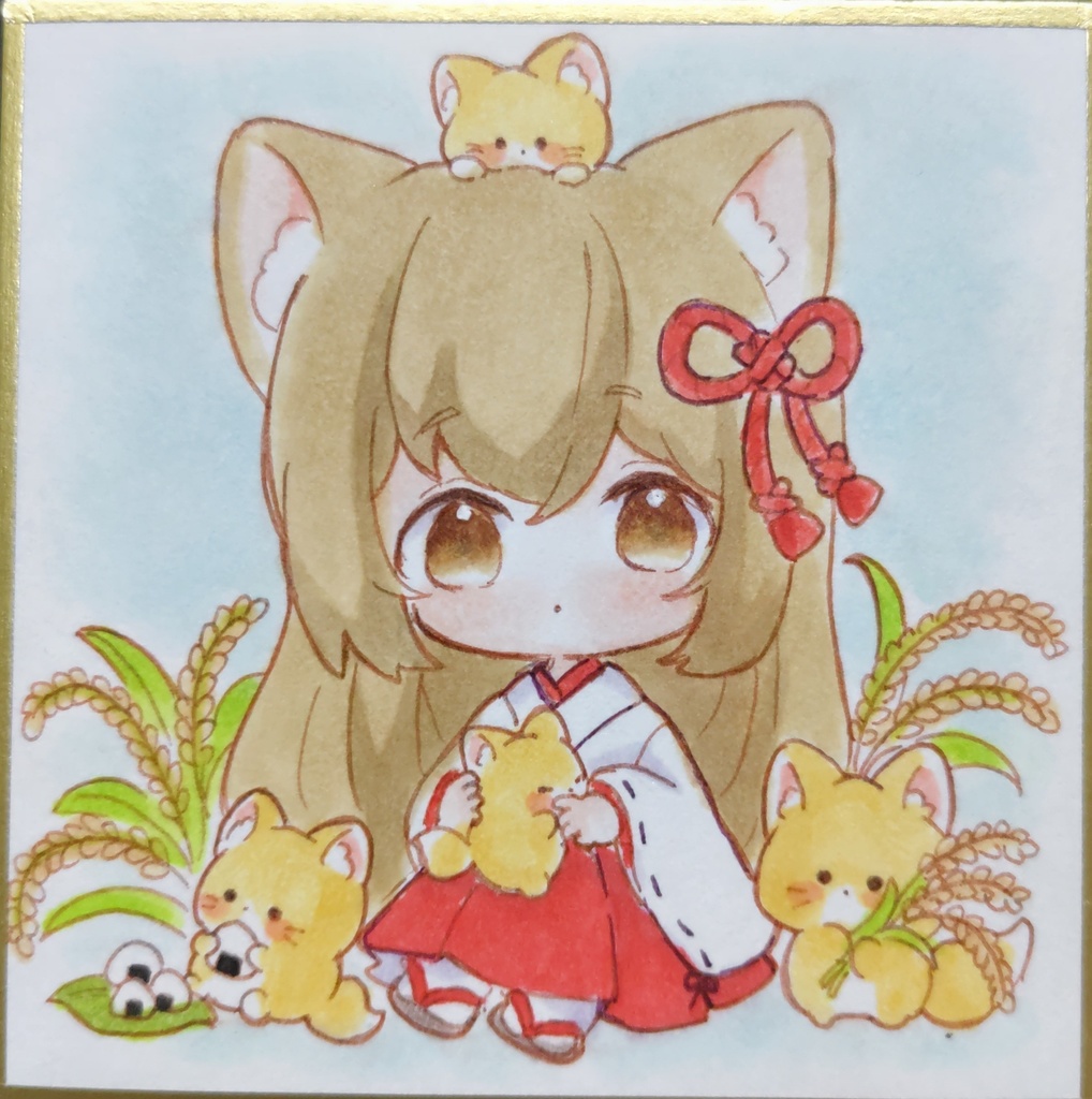 キツネちゃん　手描きイラスト