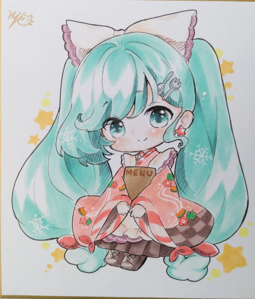 初音ミク ボーマス61お持ち帰り色紙