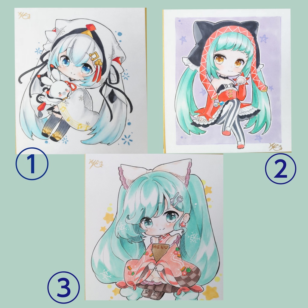 初音ミク ボーマス61お持ち帰り色紙