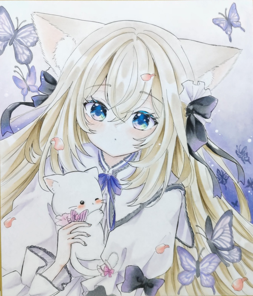 ウチのにゃんこ　蝶　手続きイラスト