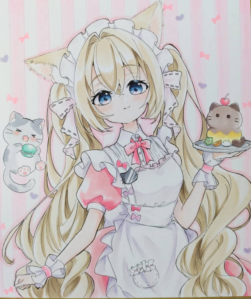 うちのにゃんこ　手描きイラスト