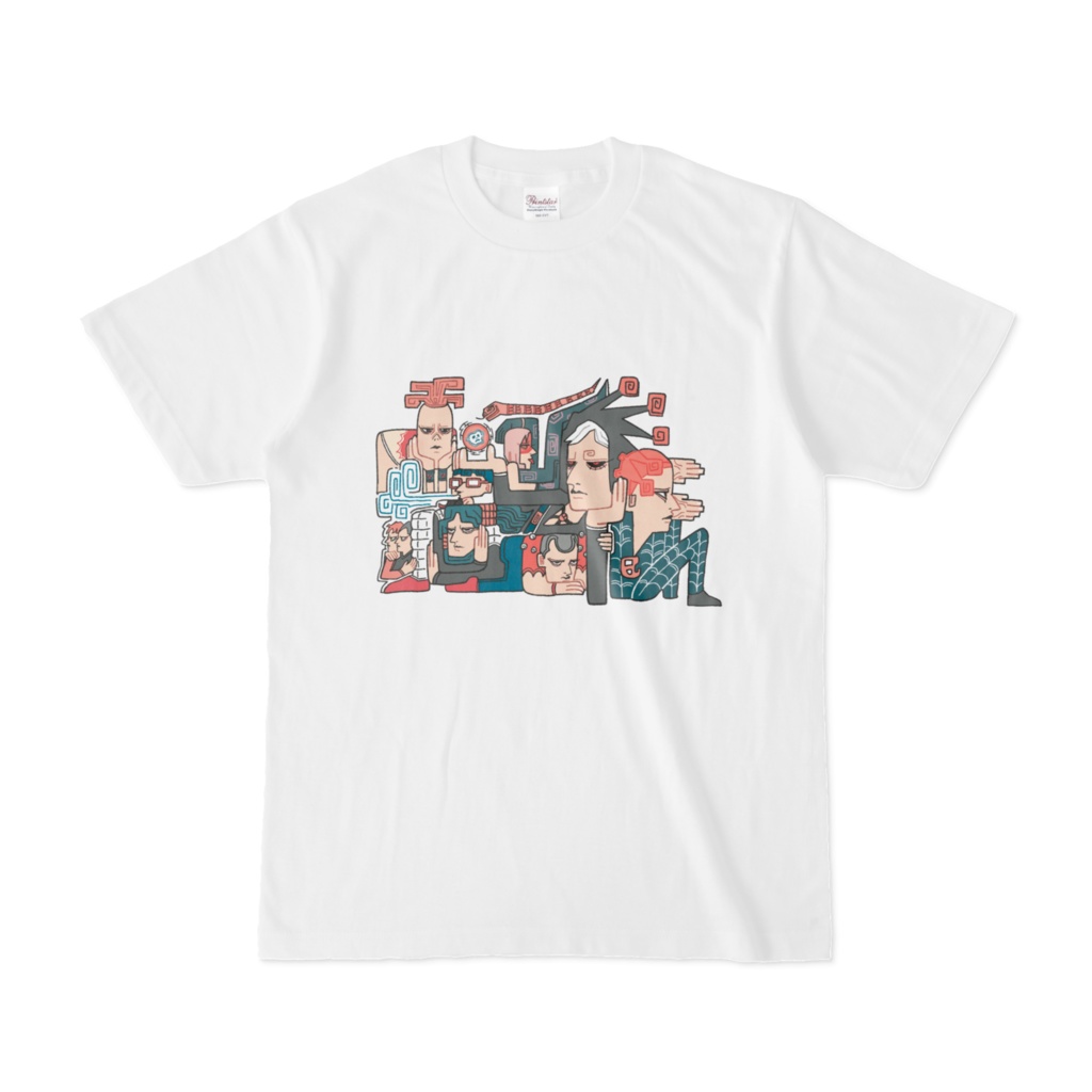 古代壁画風　暗殺チームＴシャツ