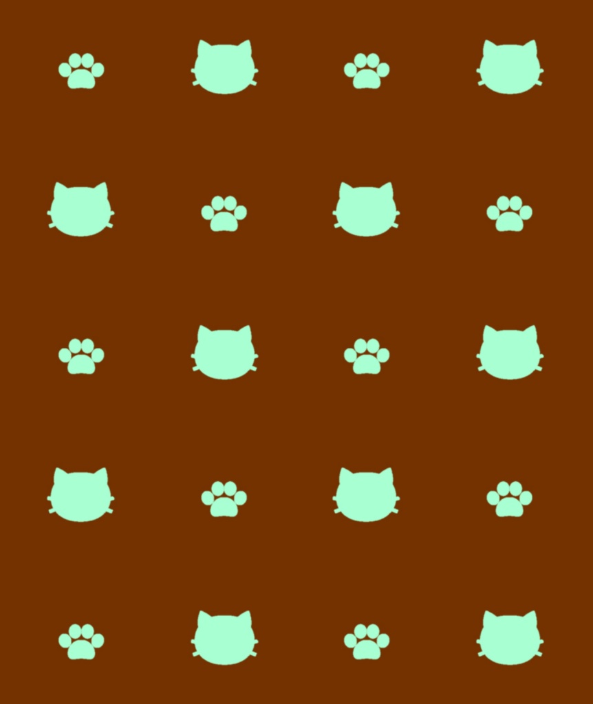 猫と肉球のスマホリング 縦型 - チョコミント