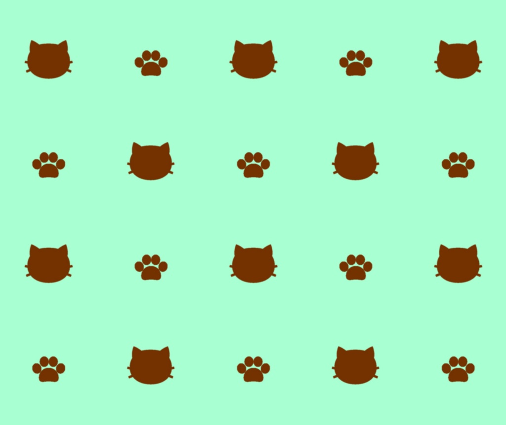 猫と肉球のスマホリング 横型 - チョコミント