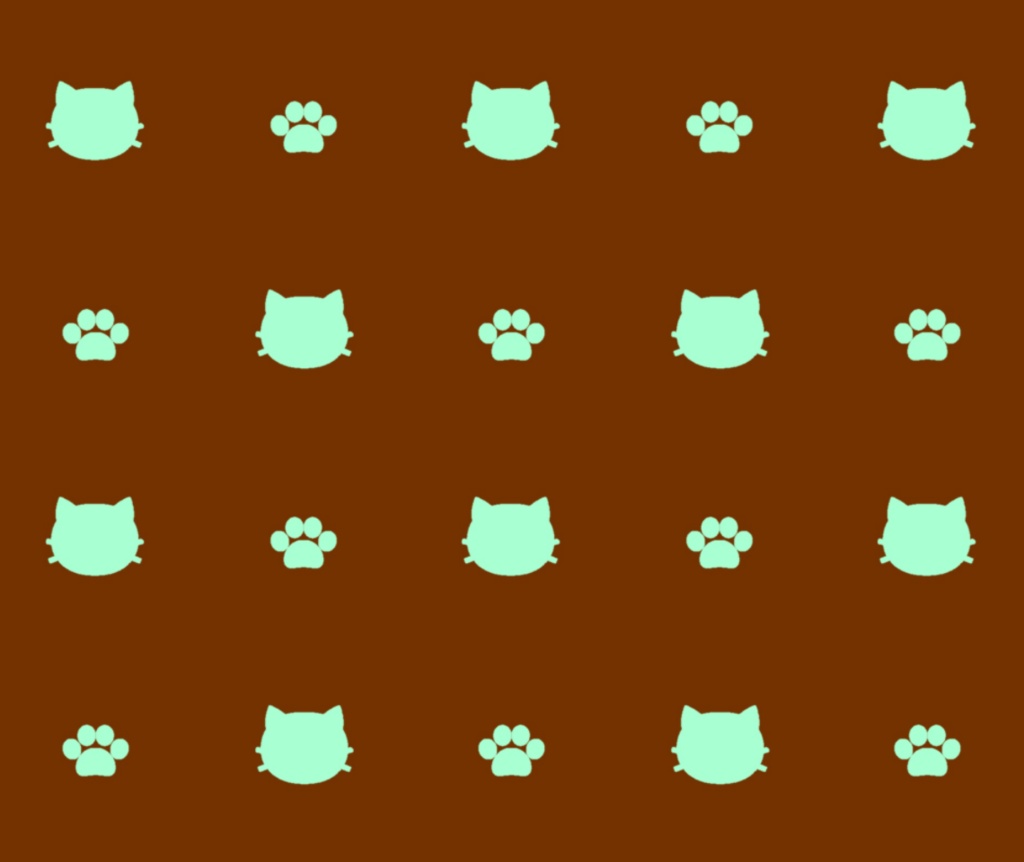 猫と肉球のスマホリング 横型 - チョコミント