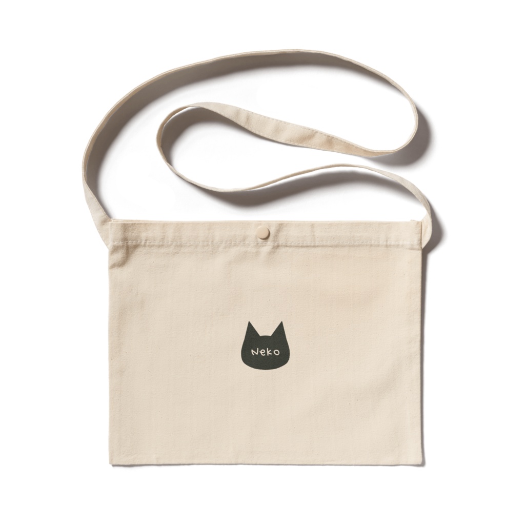 シンプルで可愛い猫柄サコッシュ - 300 x 230 (mm)