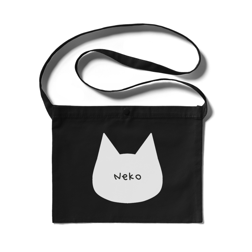 シンプルで可愛い猫柄サコッシュ - 300 x 230 (mm)