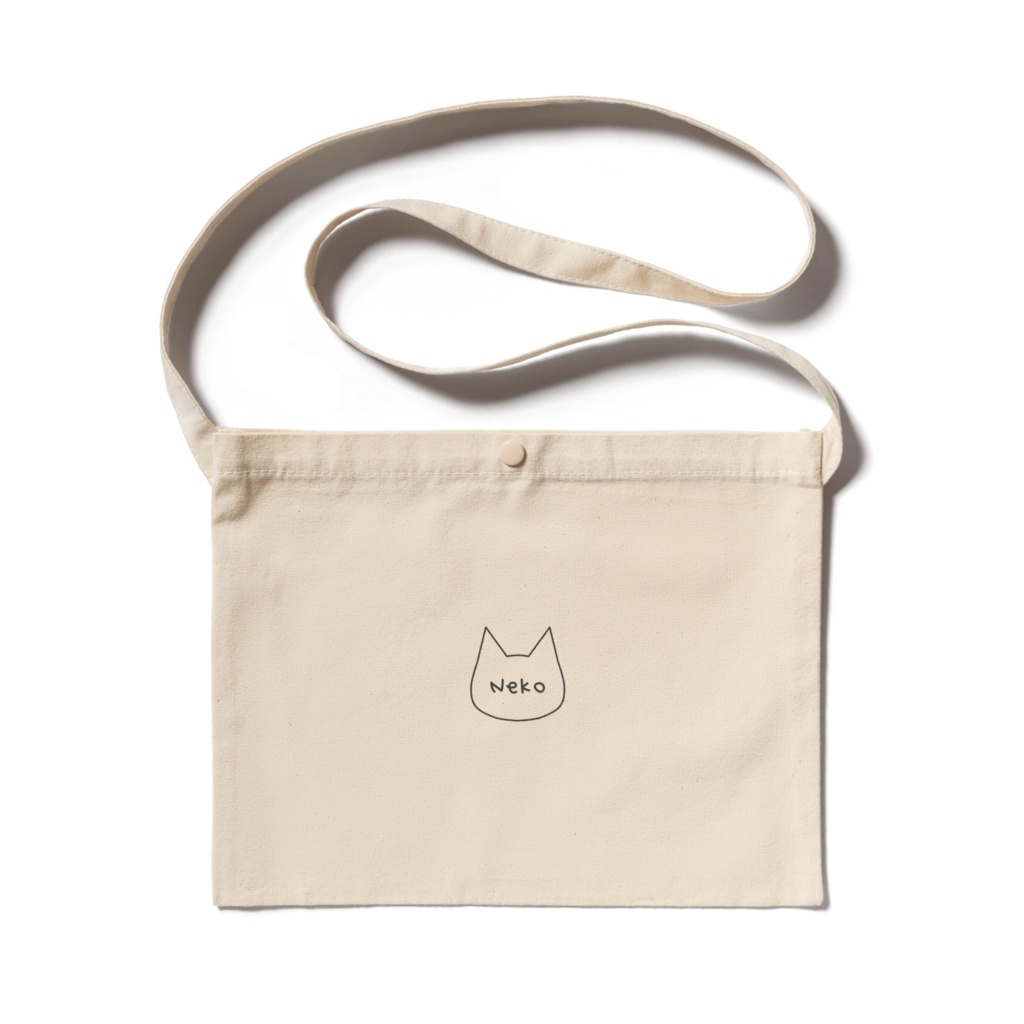 シンプルで可愛い猫柄サコッシュ - 300 x 230 (mm)