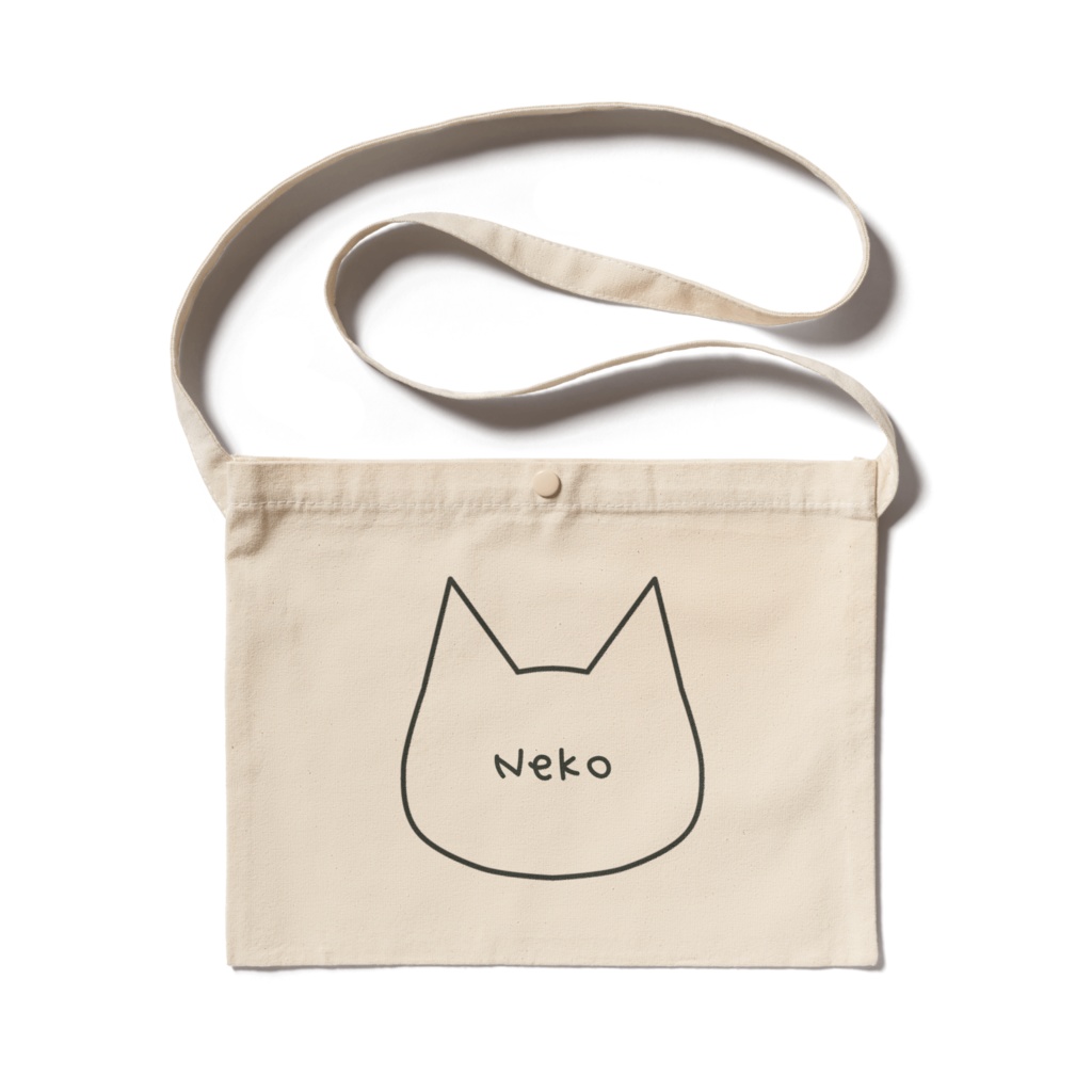 シンプルで可愛い猫柄サコッシュ - 300 x 230 (mm)