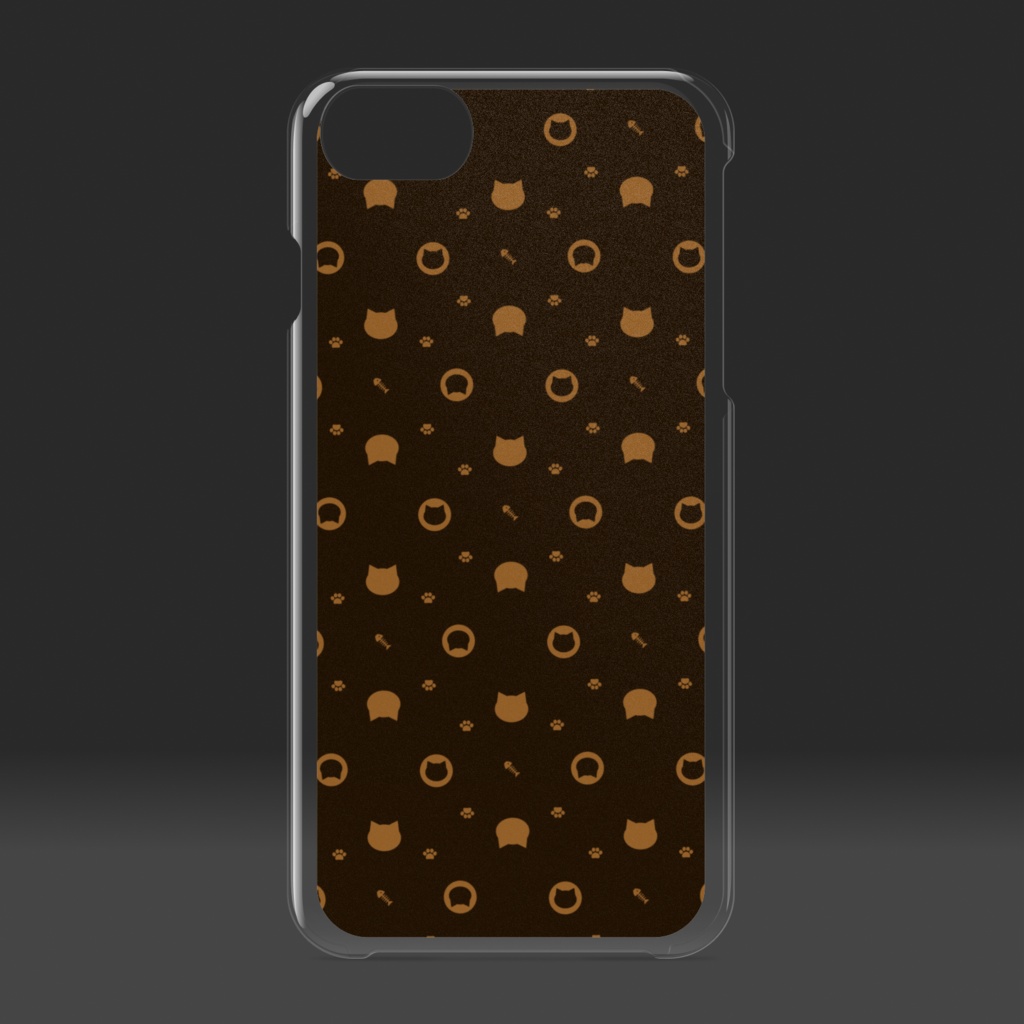 猫と肉球、時々おさかなのモノグラム クリアiPhoneケース - ザッハトルテ