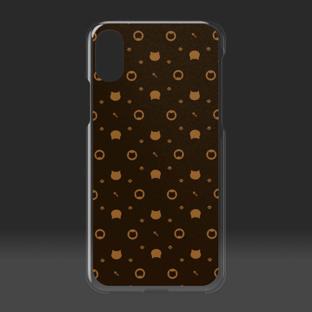 猫と肉球、時々おさかなのモノグラム クリアiPhoneケース - ザッハトルテ