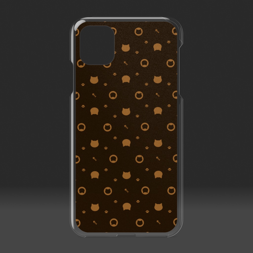猫と肉球、時々おさかなのモノグラム クリアiPhoneケース - ザッハトルテ