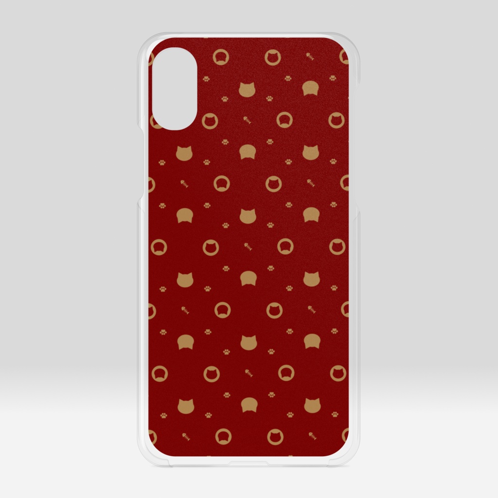 猫と肉球、時々おさかなのモノグラム クリアiPhoneケース - ニルヴァナ