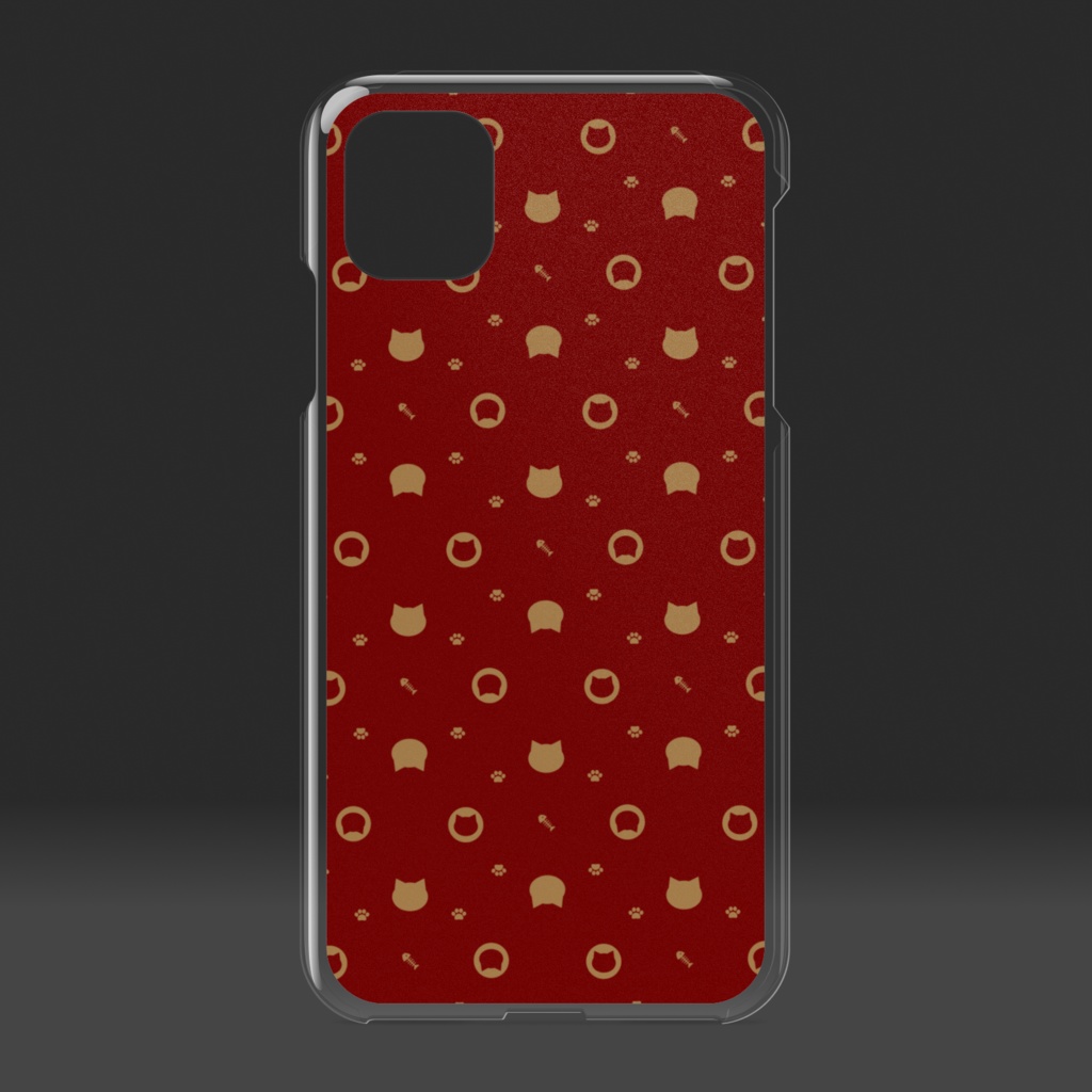 猫と肉球、時々おさかなのモノグラム クリアiPhoneケース - ニルヴァナ