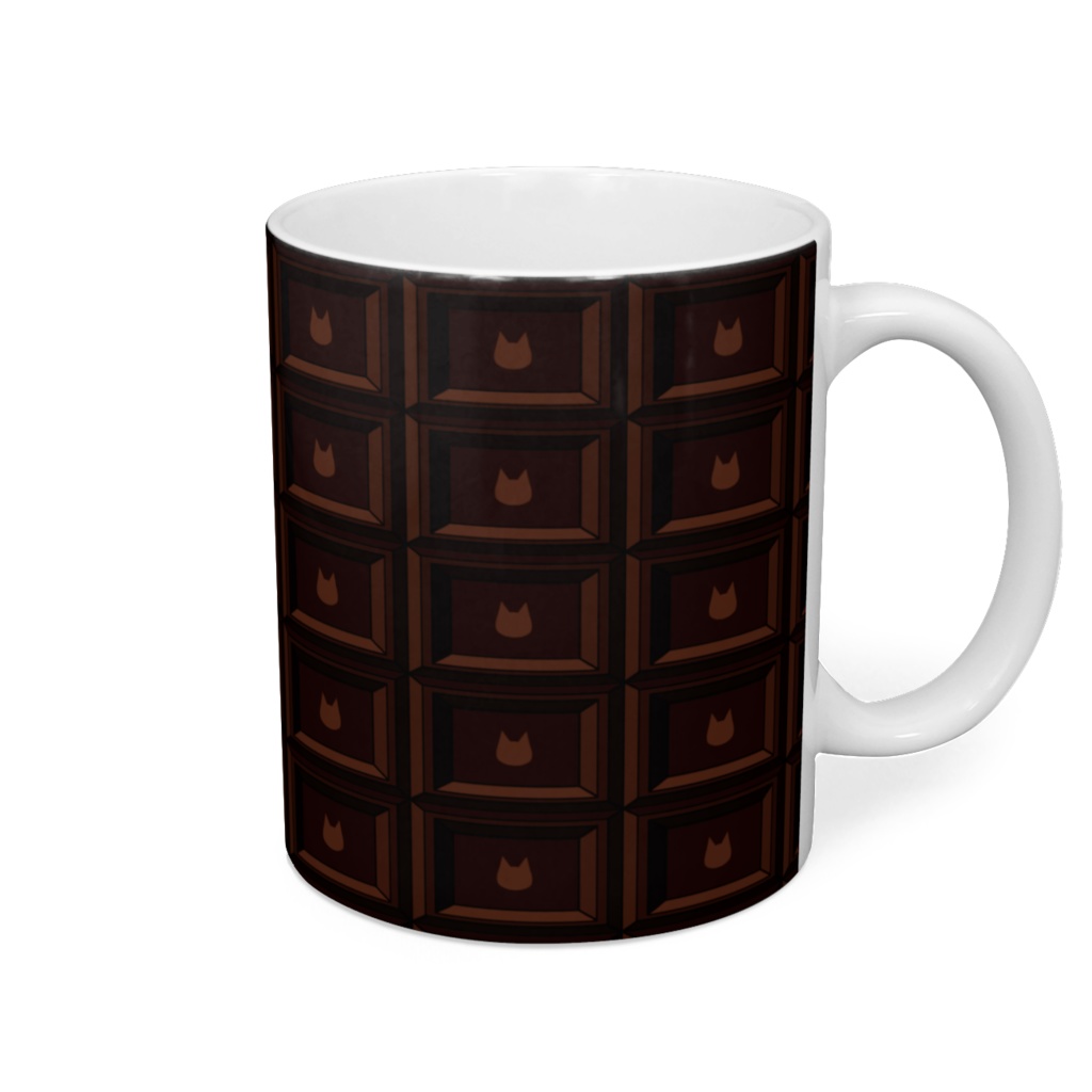 かわいい猫柄のチョコレートマグカップ - 直径 8 cm / 高さ 9.5 cm