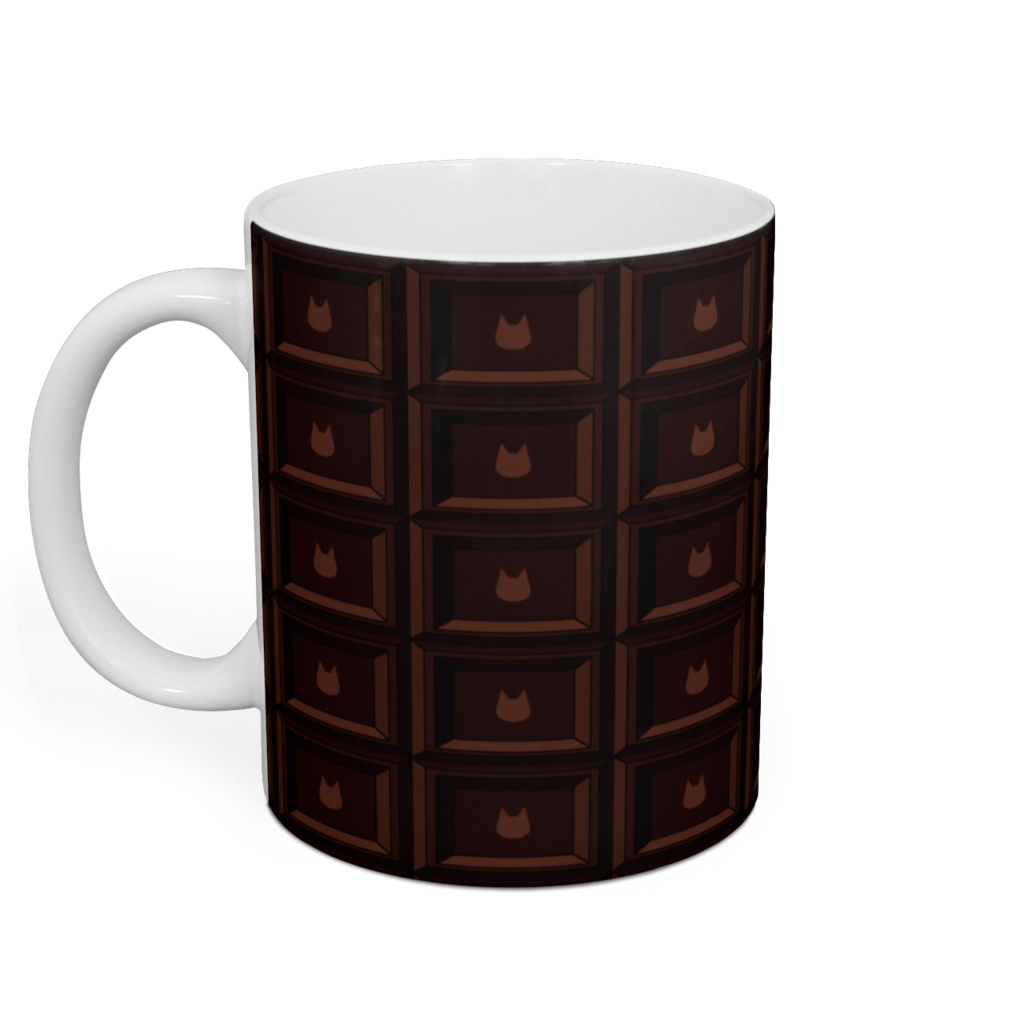 かわいい猫柄のチョコレートマグカップ - 直径 8 cm / 高さ 9.5 cm