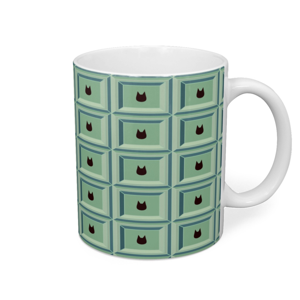 かわいい猫柄のチョコレートマグカップ - 直径 8 cm / 高さ 9.5 cm