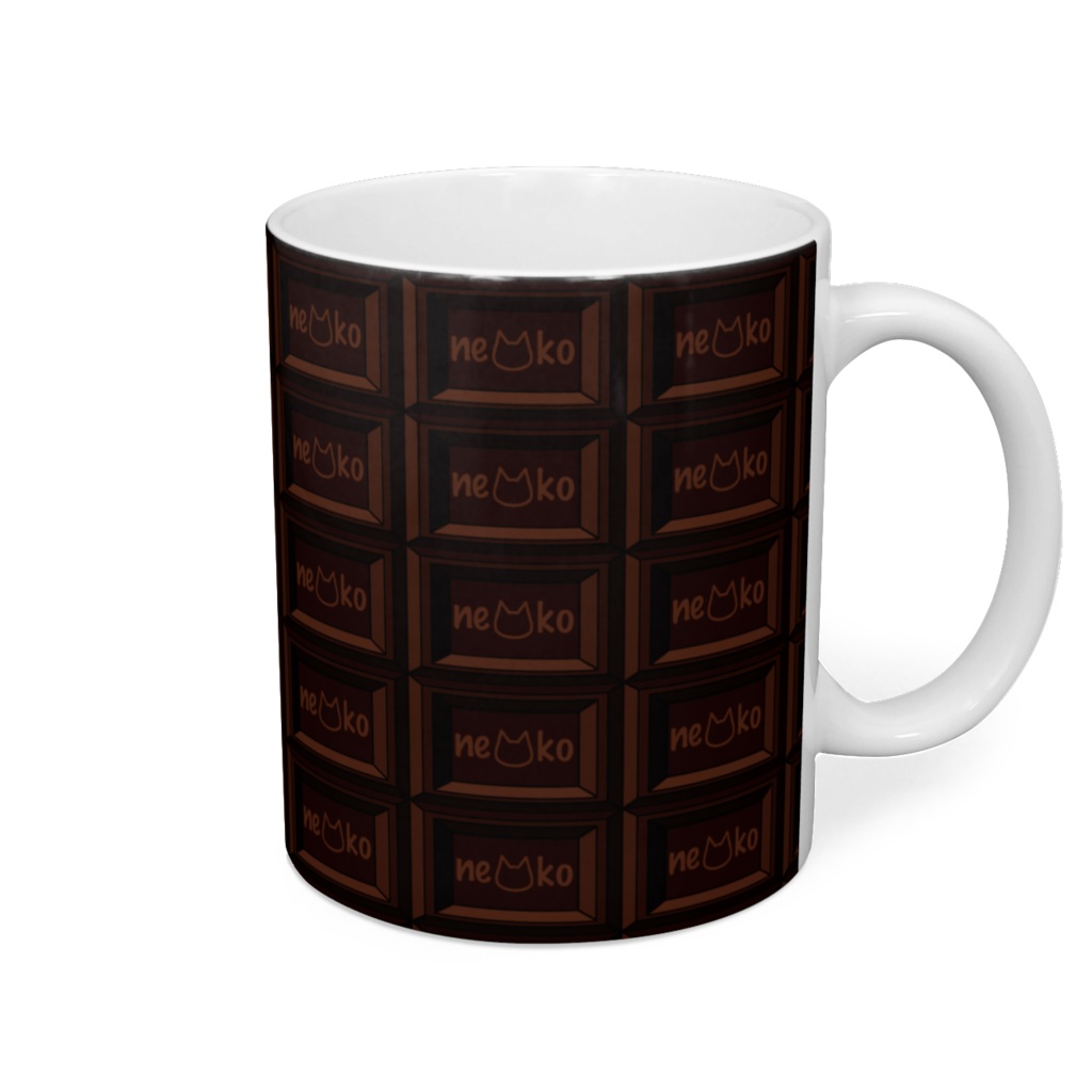 かわいい猫柄のチョコレートマグカップ - 直径 8 cm / 高さ 9.5 cm