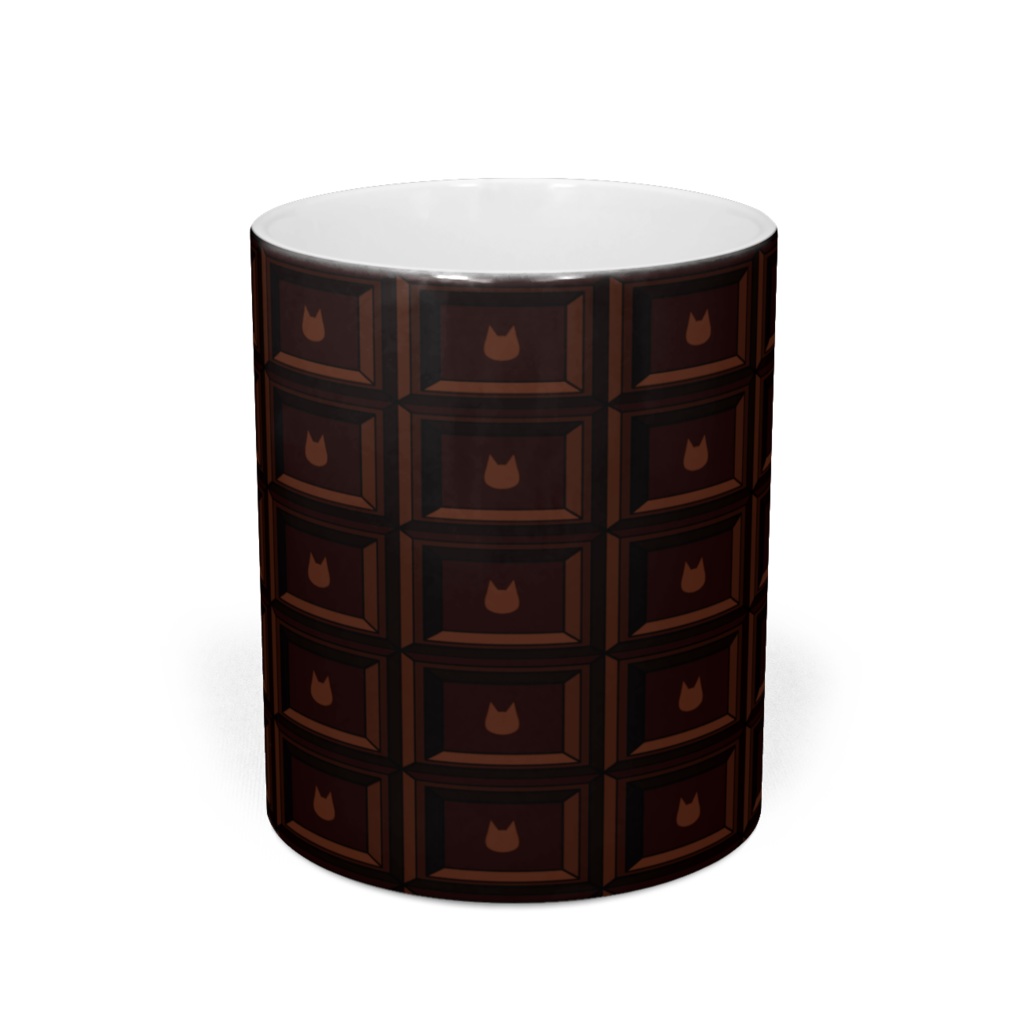 かわいい猫柄のチョコレートマグカップ - 直径 8 cm / 高さ 9.5 cm