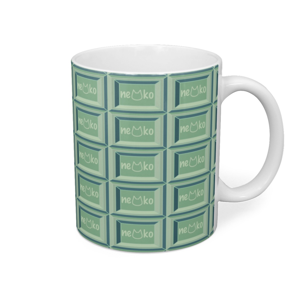 かわいい猫柄のチョコレートマグカップ - 直径 8 cm / 高さ 9.5 cm