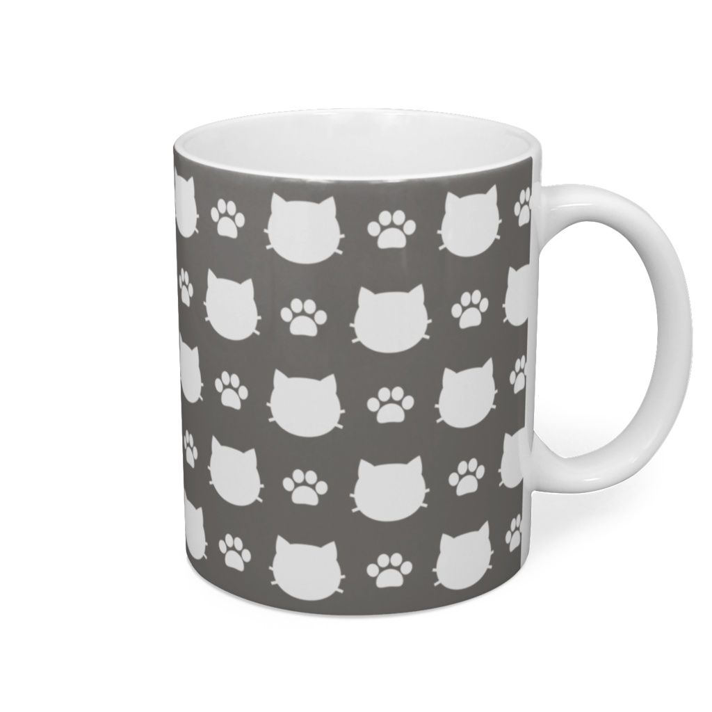 猫と肉球のマグカップ - 直径 8 cm / 高さ 9.5 cm