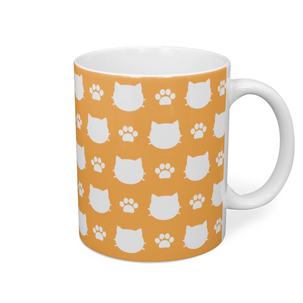 猫と肉球のマグカップ - 直径 8 cm / 高さ 9.5 cm
