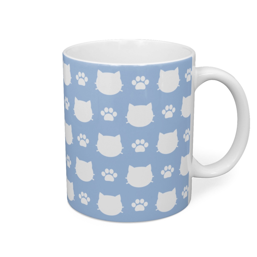 猫と肉球のマグカップ - 直径 8 cm / 高さ 9.5 cm