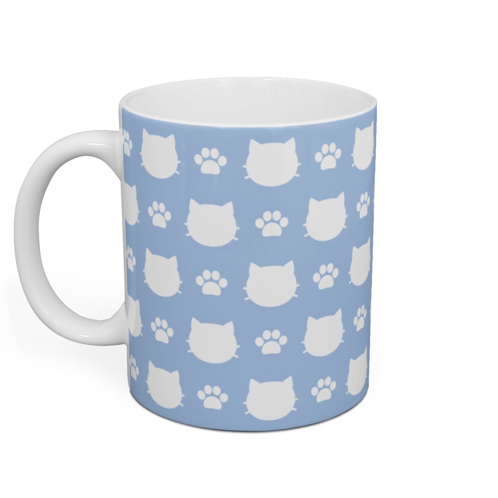 猫と肉球のマグカップ - 直径 8 cm / 高さ 9.5 cm