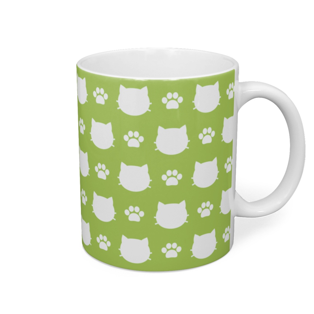 猫と肉球のマグカップ - 直径 8 cm / 高さ 9.5 cm