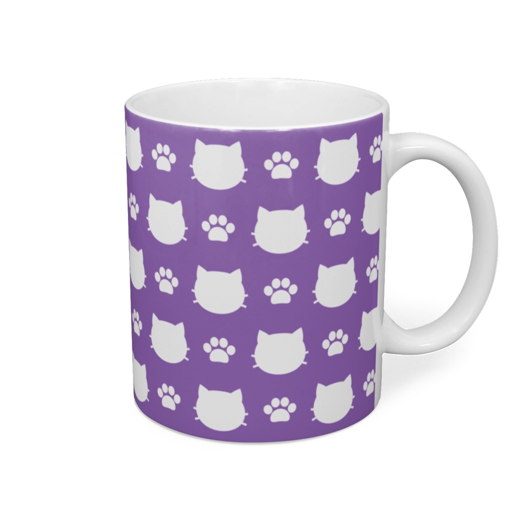 猫と肉球のマグカップ - 直径 8 cm / 高さ 9.5 cm