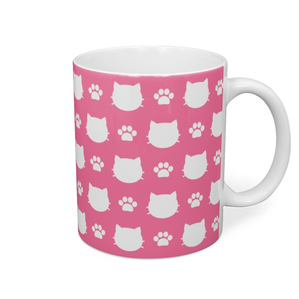 猫と肉球のマグカップ - 直径 8 cm / 高さ 9.5 cm